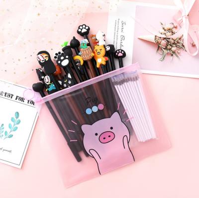 China Promotional Korean cute pen girl heart cartoon pen bag personalized student stationery set combination pen for sale