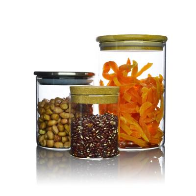 China High Quality Cover Glass Bottle For Food Storage Glass Storage Jar With Lid for sale