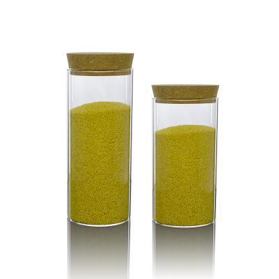 China Sustainable Glass Jar With Lid Bamboo High Borolicicate Glass Jar Food Jars for sale