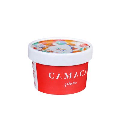 China Disposable Hot Selling Frozen Yogurt Ice Cream Cup Disposable Paper Custom for sale