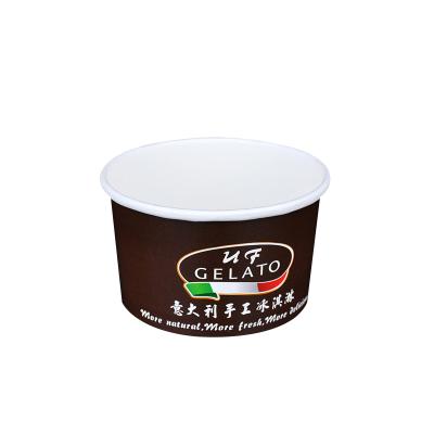 China Custom Wholesale Disposable Ice Cream Custom Printed Cups Yogurt Paper Cup Ice Cream Containers Cup With Logo for sale