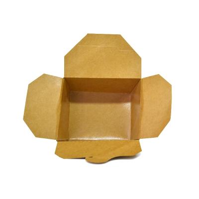 China Disposable Recyclable Boxes For Lunch Meal Rice Fruit Salad Fast Food Parcel Box Take Away Dinner Kraft Paper Box for sale