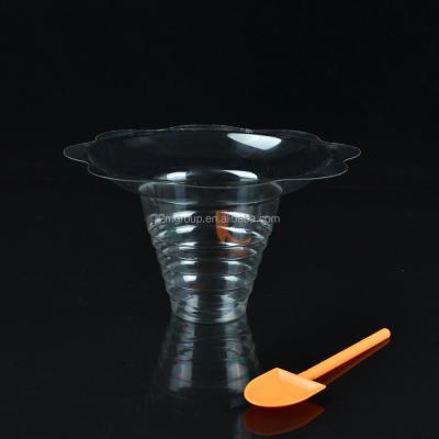 China Wholesale Price Flower Shape Disposable Shaving Ice Cup Plastic Shaving Ice Cup for sale