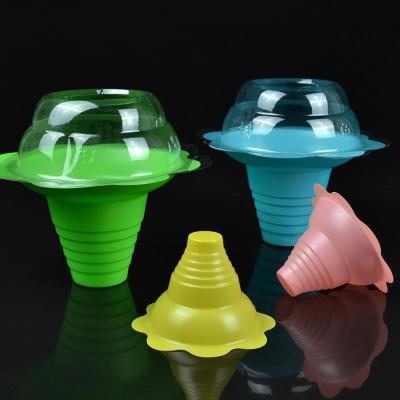 China Large size disposable flower style ice cream cup/plastic ice cream cup/plastic shaved ice cup (8 ounces) for sale