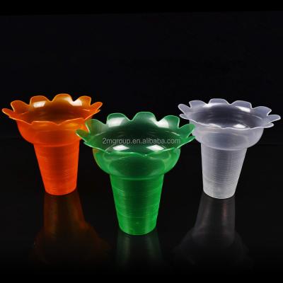 China Wholesale 8oz Disposable Plastic Shaving Ice Flower Cups For Ice Cream for sale