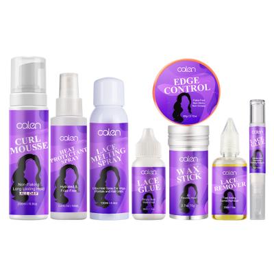 China 8pcs Private Label Organic Hair Styling Edge Control Curl Mousse Lace Spray Series Melt Hair Styling Products for sale