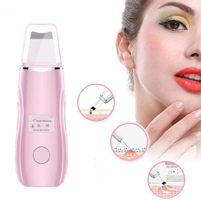 China New Amazon 2021 Hot Facial Cleansing Deep Clean Ultrasonic Skin Scrubber Blackhead Remover Ultrasonic Face Lifting Peeling Device Facial Scrubber for sale