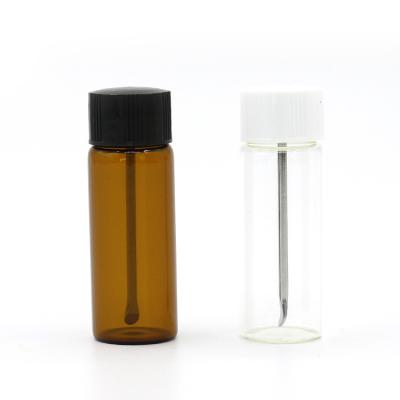 China Eco-friendly Recyclable Pharmaceutical Clear 15ml Powder Concentrate Tubular Amber Glass Vial Containers With Spoon for sale