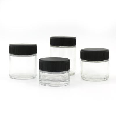 China Wholesale Cosmetic Cylinder Body Cream Clear Glass Jar 30ml 60ml 75ml 100ml With CR Lid for sale