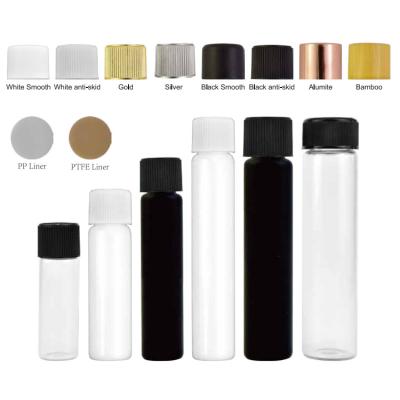 China Eco - Friendly Recyclable Customized Label 120mm Flower Packaging Small Black Glass Vial CR Glass Tubes for sale