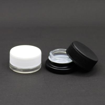 China Food Grade 7mL 9mL Top Empty Spice Containers Round Clear Glass Jar With Lids for sale