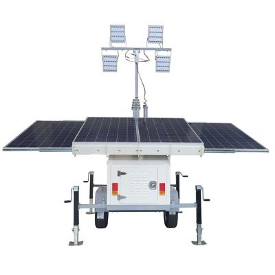 China 7m Height Customized Vertical Industrial Factory 360 Degree Rotation Telescopic Mast Solar Panel LED Mobile Light Tow Trailer Tower for sale