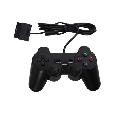 China VIBRATION MOTOR Black Wired Controller For PS2 Vibration Joystick Gamepad For PS 2 Shock Gamepad for sale