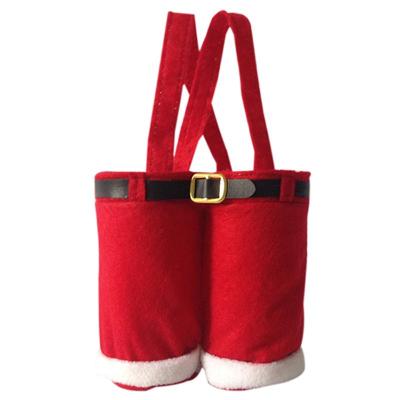 China Christmas Candy Bag Christmas Santa Pants Candy Bag Christmas Promotional Gifts Bag Christmas Decoration for sale