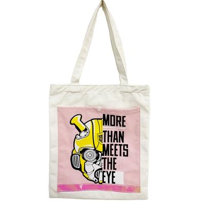 China Reusable Popular Eco Friendly Custom Cotton Large Thick Shopping Bags Canvas for sale