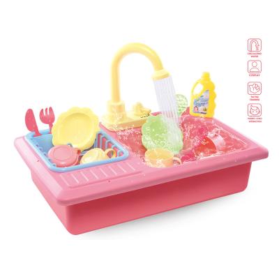 China Pretend To Play Educational Study Promote Learning Wholesale 2020 New Awesome Simulation Dishwashing Sink Toy Set With Various Accessories Baby Toy Kitchen for sale