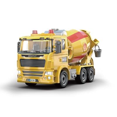 China DIY TOYS 2020 new wholesale 99pcs 1/22 diy smart toy set cement mixer truck with flashing lights and sound for sale