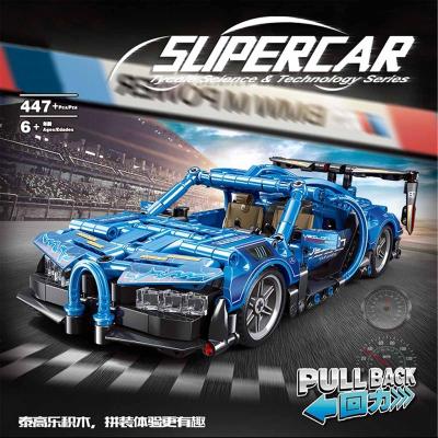 China 447pcs Intelligent I Y Toy Bricks Sience And Super Tech Race Car Series With Pull Out Function 54.5*6.5*35.6cm for sale