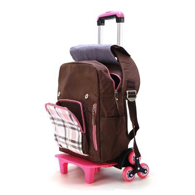 China Waterproof Wholose Custom With Six Wheels For Children Trolley School Bags Children Trolley Bags Kids for sale