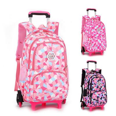 China Waterproof Custom Logo Trolley School Bag Kids School Trolley Bag Waterproof Durable Kids Wheeled Backpacks for sale