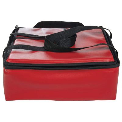 China Insulated Commercial Courier Pizza Food Deliver Bags Cooler Insulated Red PU Delivery Sack Food Bags for sale