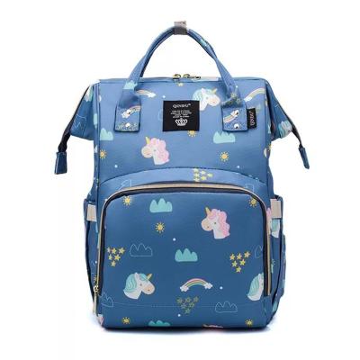 China Strong Multi functionUnicorn Baby Diaper Large Capacity Loading Nappy Maternity Bag For Mommy Dad for sale