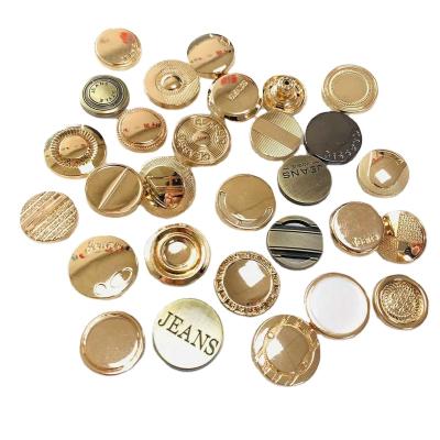 China Wholesale Custom Washable Button Jeans Buttons Gold Zinc Alloy Button With Custom LOGO for sale