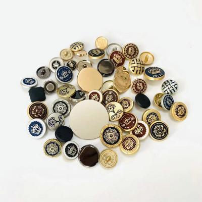 China High Quality Customized Engraved Debossed Dry Cleaning Emboss Logo Metal Coat Button Botones for sale