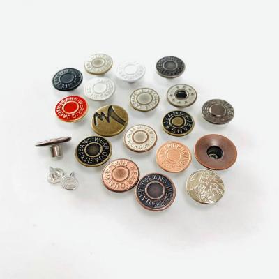 China Viable Wholesale Custom Logo 17MM 20MM Iron Stainless Steel Brass Jeans Buttons Buttons for sale