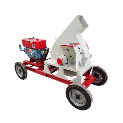 China Crushing Wood Into Diesel Engine Small Chips Wood Chipper Machine Horizontal Feeding Coconut Husk Chips for sale