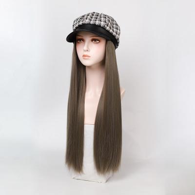 China Super Short Bob Synthetic Baseball Cap Wave Wave With Short Straight Hair Heat Resistant Fiber Seamless Connection Cap Wig For Women for sale