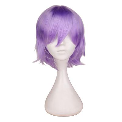 China Superb Male White Blonde Red White Blonde Halloween Wigs Black Purple Wig Short Hair Anime Cosplay Costume Synthetic Wave Hair With Bangs For Me for sale