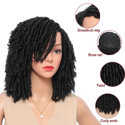 China Super Wave Crochet Braid Wig Synthetic Braided Wigs For Women Ombre Dreadlocks Wig Brown Curly Twist Natural Hair for sale