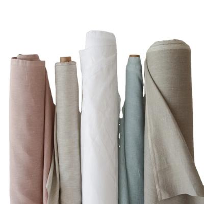 China Double Faced 100% European High Quality Linen Linen Fabric Soft Washed Canvas For Home Textile / Apparel for sale