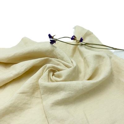 China Breathable LY OEKO Certificate Organic Wholesale Custom Color Washed Pure Linen Fabric for sale