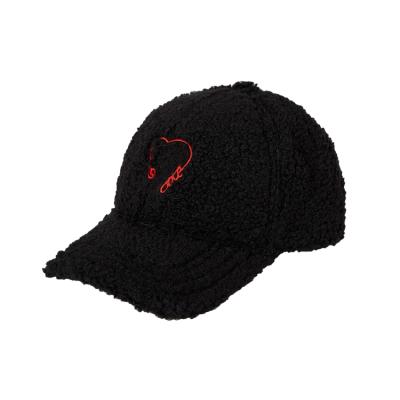 Chine Embroidery Wool Fur Warm Outdoor Fleece Furry Cap Black Winter Gorras Baseball Hats Cap à vendre