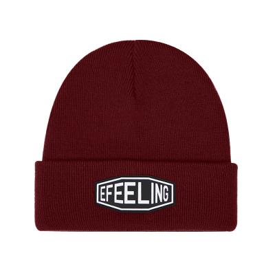 Chine OEM Available Soft Rubber Patch Beanie Knitted Custom Beanie Hats à vendre