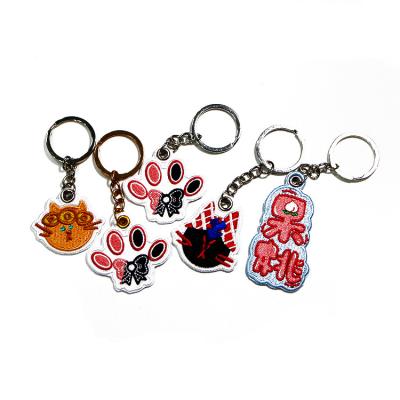 Κίνα Wholesale Cheap Price Custom Polyester Plain Embroidery Key Tags Custom Embroidered Keychain προς πώληση