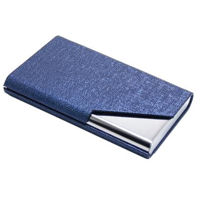 China Creative Folding Wallet Navy Blue Gifts Fashion Business Metal Magnetic Card Holder for sale