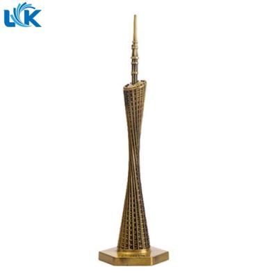 China China Guangzhou Small Size Vintage Souvenirs Ornaments Antique Bronze Metal Canton Tower Model for sale