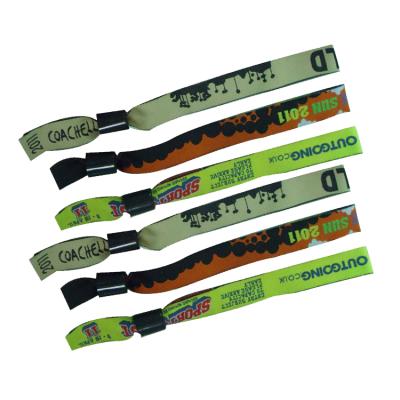 China Cheap Woven Textile Fabric Festival Events Disposable Woven Wristband Eco - Friendly Personalized Custom for sale