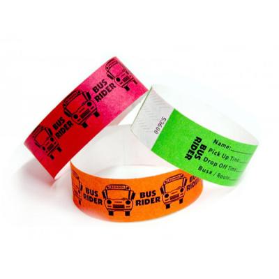 China Disposable Eco-friendly Custom Logo Printed Waterproof Cheap Admission Tyvek Paper Wristband for sale