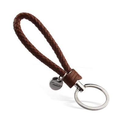 China Cheap Keyrs Custom Personalized Brown Genuine Leather Strap Buckle Key Chain for sale