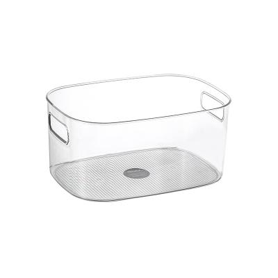 China Hot Selling Freshness Preservation Oval Plastic Transparent Storage Box For Kitchen Fridge Makeup Desk for sale