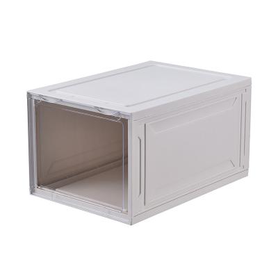 China Viable Wholesale Stackable Clear Acrylic Mirror Sneaker Shoe Box Transparent Plastic Storage Box for sale