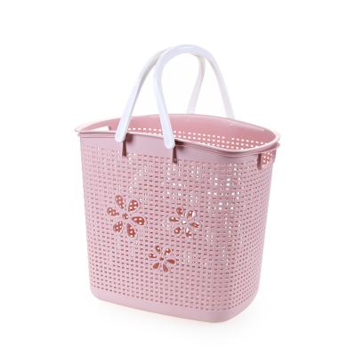 China Sustainable Multifunctional Dirty Clothes Laundry Plastic Storage Basket With Handle for sale