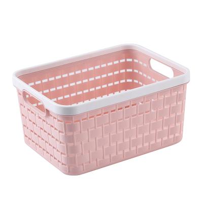 China Various Styles Fabric Viable Home Toy Clothes Plastic Storage Basket Organizer With Lid for sale