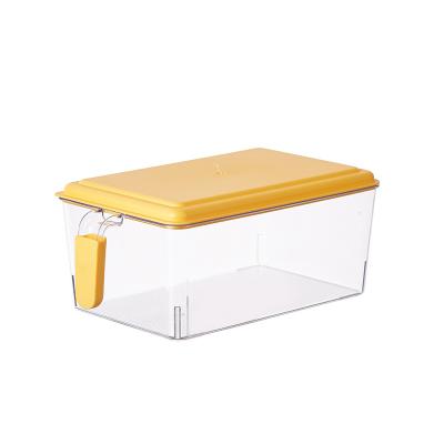 China Refrigerator Food Freshness Preservation Stackable Plastic Transparent Kitchen Wieldy Storage Box Set With Lid And Handle for sale