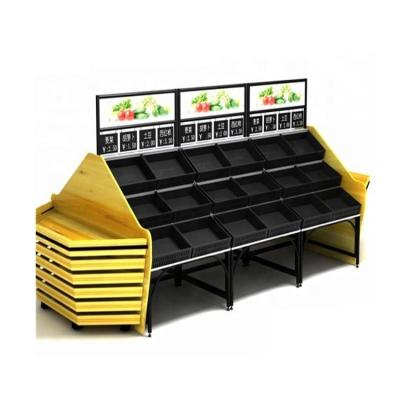 China Cheap single sided factory supermarket rack display stand for vegetable and fruit for sale