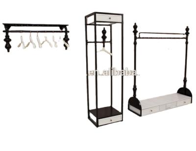 China Shelving Display Customized Wooden Retail Clothing Display Cabinet Racks For Garment Shop Fittings for sale